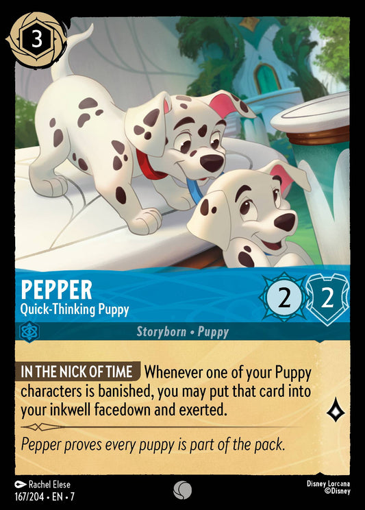 Pepper - Quick-Thinking Puppy - Common Normal Disney Lorcana card from Archazia's Island