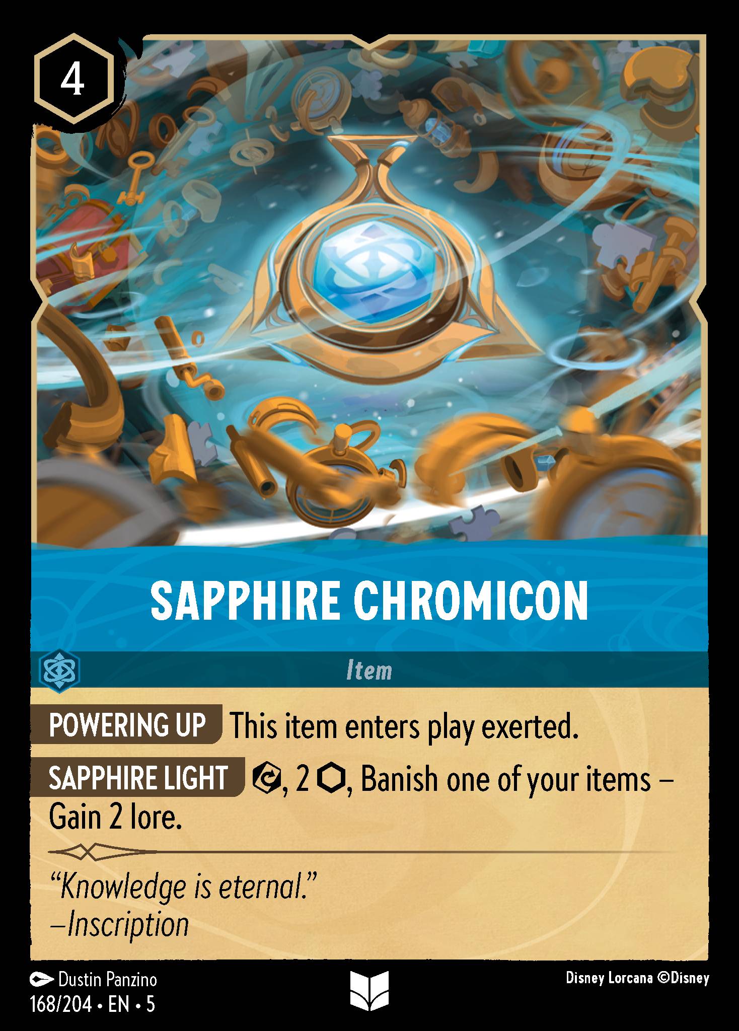 Sapphire Chromicon - Uncommon Normal Disney Lorcana card from Shimmering Skies