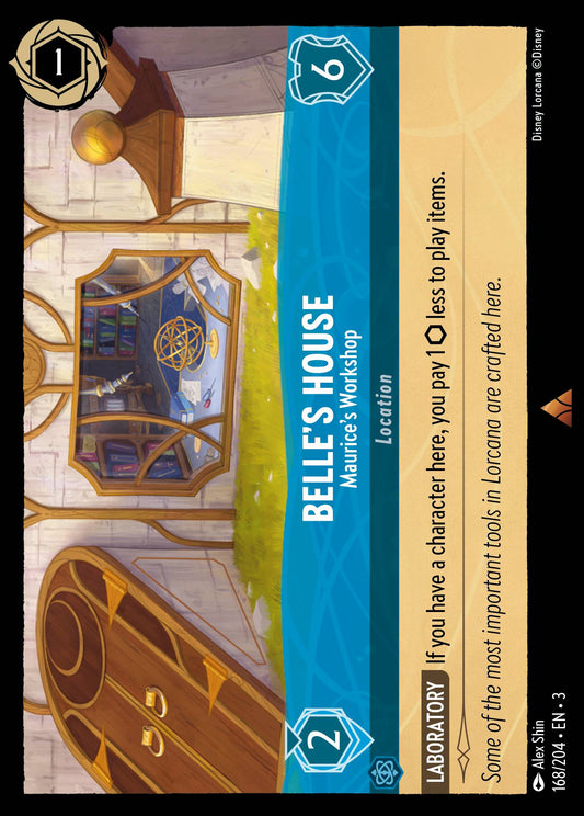 Belle's House - Maurice's Workshop - Rare Normal Disney Lorcana card from Into the Inklands
