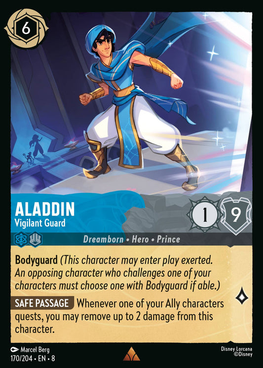 Aladdin - Vigilant Guard - Rare Normal Disney Lorcana card from The Reign of Jafar