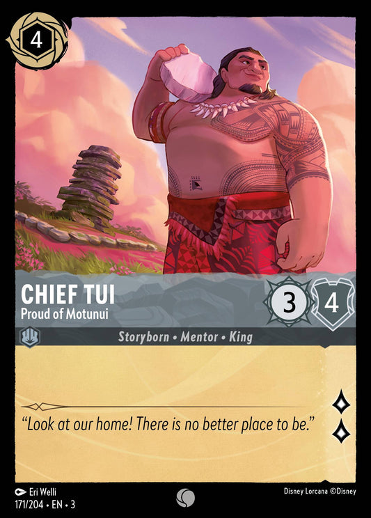 Chief Tui - Proud of Motunui - Common Normal Disney Lorcana card from Into the Inklands