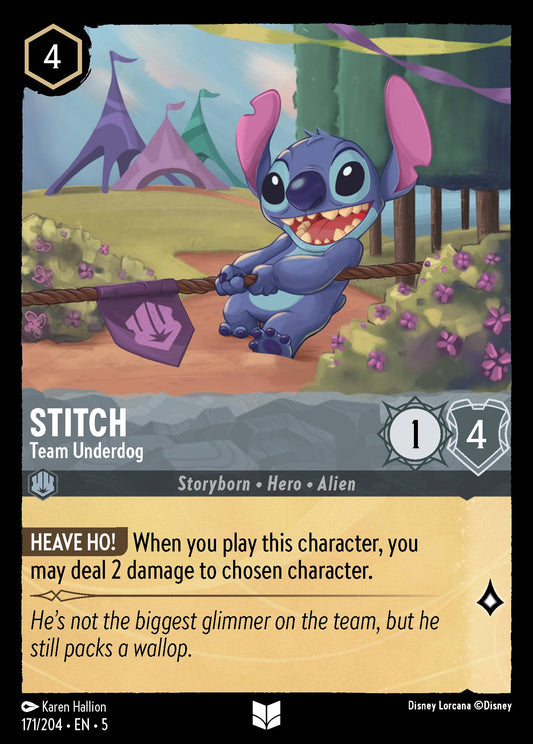 Stitch - Team Underdog - Uncommon Normal Disney Lorcana card from Shimmering Skies
