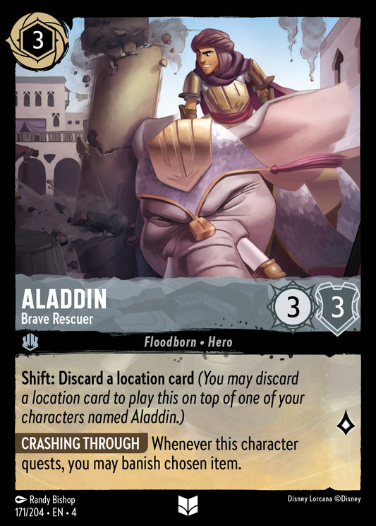 Aladdin - Brave Rescuer - Uncommon Normal Disney Lorcana card from Ursula's Return