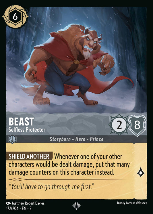 Beast - Selfless Protector - Super Rare Normal Disney Lorcana card from Rise of the Floodborn