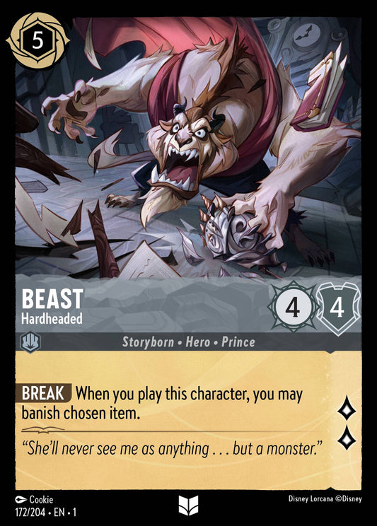 Beast - Hardheaded - Uncommon Normal Disney Lorcana card from The First Chapter