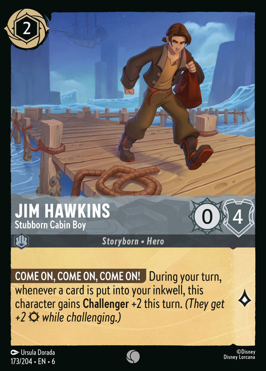 Jim Hawkins - Stubborn Cabin Boy - Common Normal Disney Lorcana card from Azurite Sea