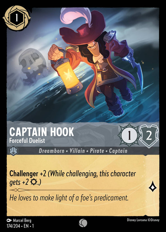 Captain Hook - Forceful Duelist - Common Normal Disney Lorcana card from The First Chapter