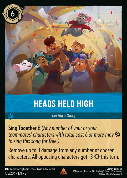 Heads Held High - Rare Normal Disney Lorcana card from The Reign of Jafar