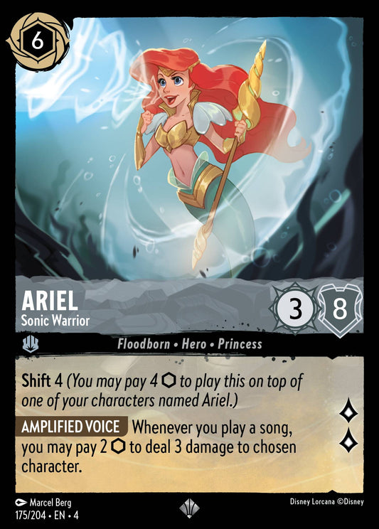 Ariel - Sonic Warrior - Super Rare Normal Disney Lorcana card from Ursula's Return