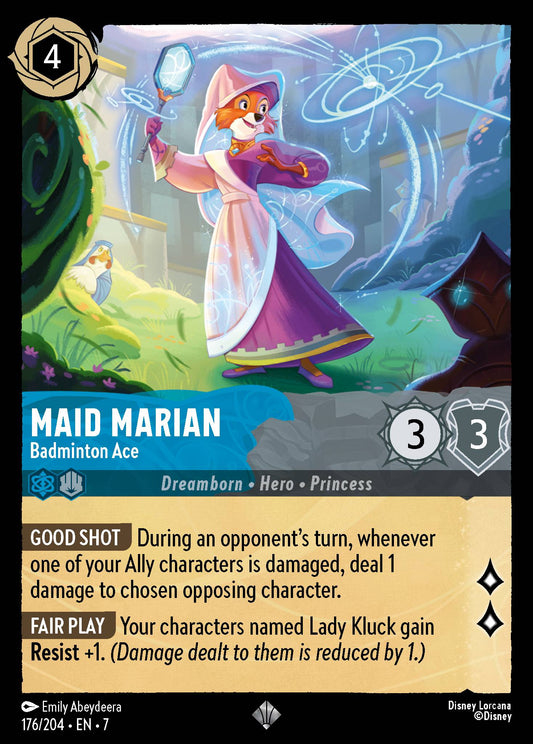 Maid Marian - Badminton Ace - Super Rare Normal Disney Lorcana card from Archazia's Island