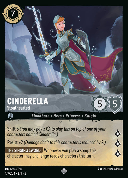 Cinderella - Stouthearted - Super Rare Normal Disney Lorcana card from Rise of the Floodborn