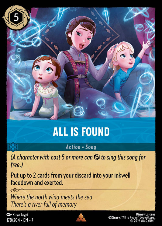 All Is Found - Rare Normal Disney Lorcana card from Archazia's Island