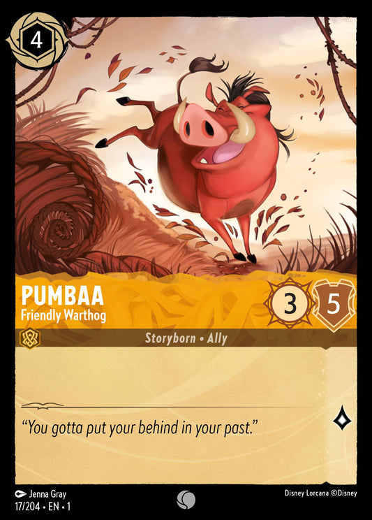 Pumbaa - Friendly Warthog - Common Normal Disney Lorcana card from The First Chapter
