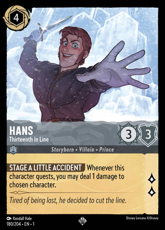 Hans - Thirteenth in Line - Super Rare Normal Disney Lorcana card from The First Chapter