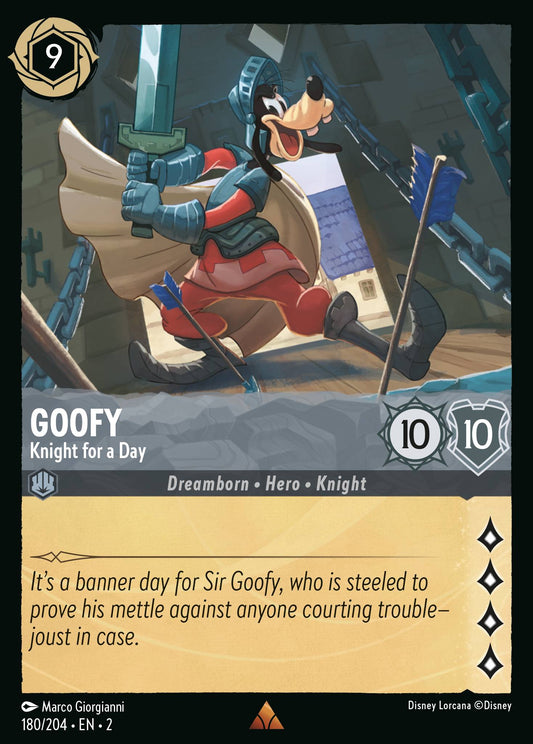 Goofy - Knight for a Day - Rare Normal Disney Lorcana card from Rise of the Floodborn
