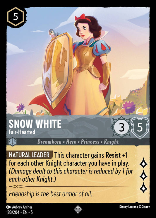 Snow White - Fair-Hearted - Super Rare Normal Disney Lorcana card from Shimmering Skies