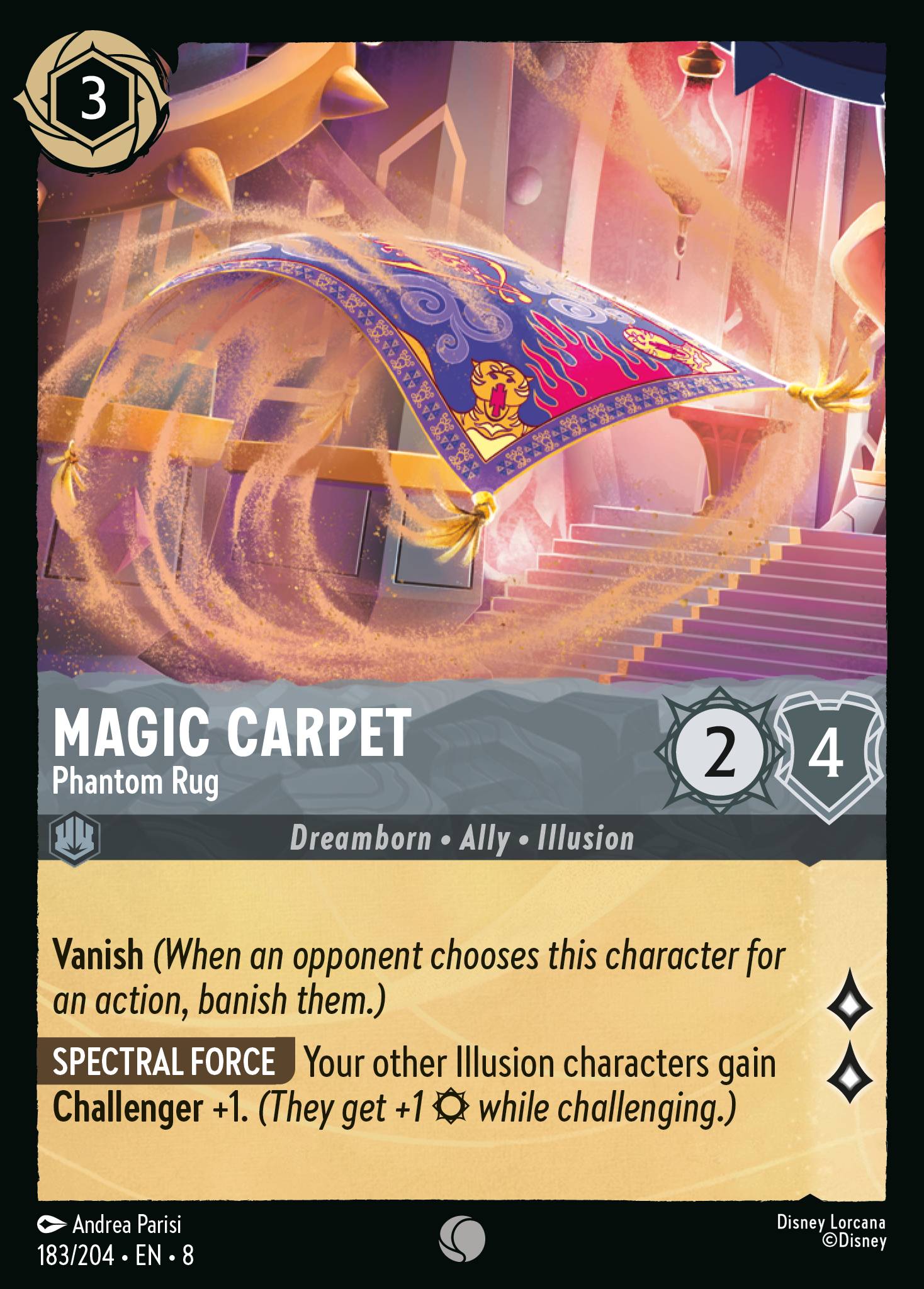 Magic Carpet - Phantom Rug - Common Normal Disney Lorcana card from The Reign of Jafar
