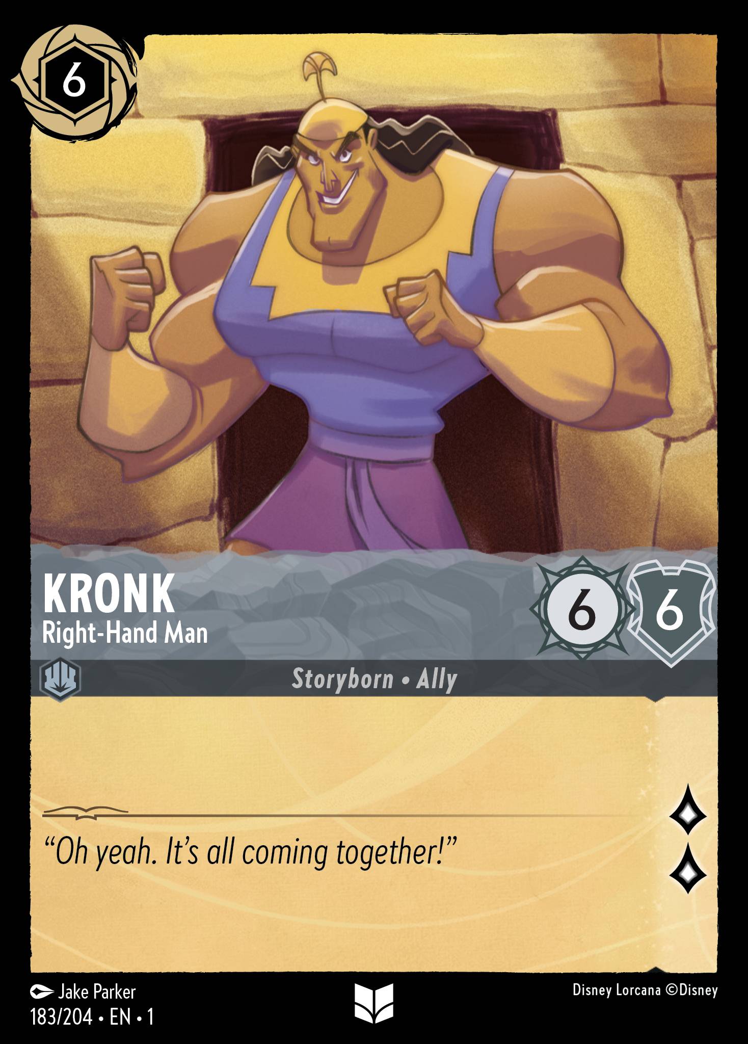 Kronk - Right-Hand Man - Uncommon Normal Disney Lorcana card from The First Chapter