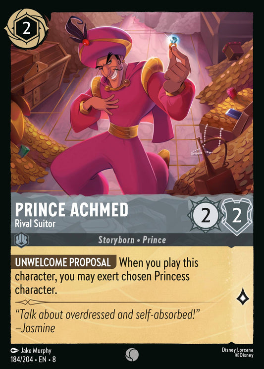 Prince Achmed - Rival Suitor - Common Normal Disney Lorcana card from The Reign of Jafar