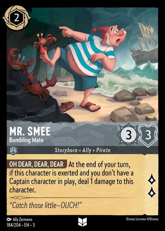 Mr. Smee - Bumbling Mate - Uncommon Normal Disney Lorcana card from Into the Inklands