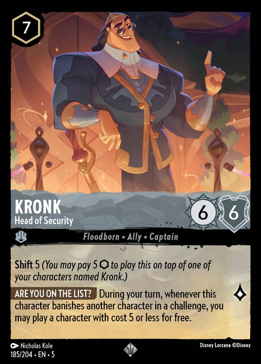 Kronk - Head of Security - Super Rare Normal Disney Lorcana card from Shimmering Skies