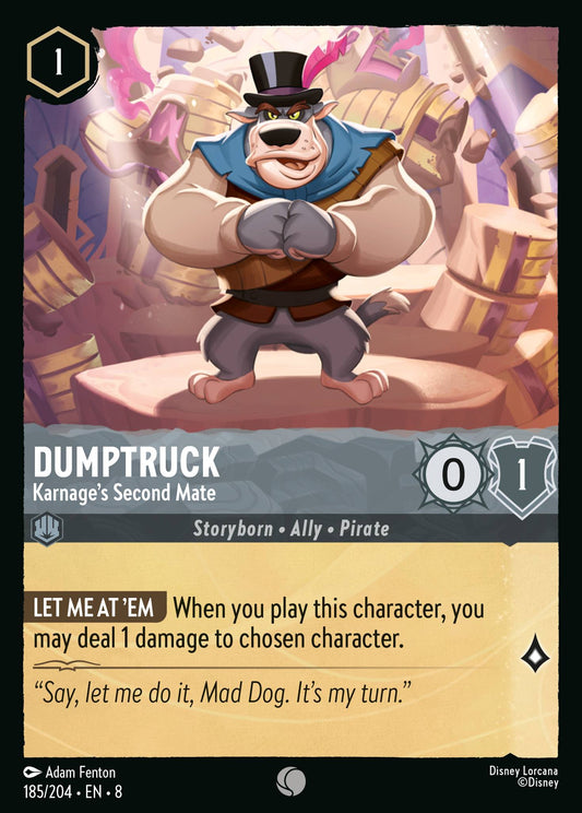 Dumptruck - Karnage's Second Mate - Common Normal Disney Lorcana card from The Reign of Jafar
