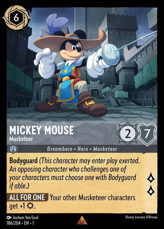 Mickey Mouse - Musketeer - Rare Normal Disney Lorcana card from The First Chapter