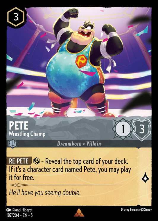 Pete - Wrestling Champ - Rare Normal Disney Lorcana card from Shimmering Skies