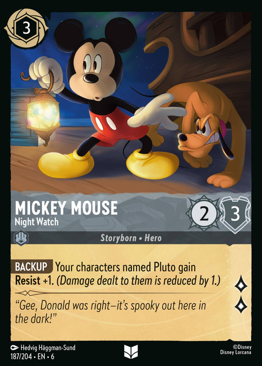 Mickey Mouse - Night Watch - Uncommon Normal Disney Lorcana card from Azurite Sea