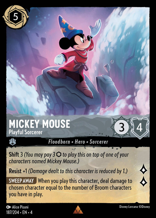 Mickey Mouse - Playful Sorcerer - Rare Normal Disney Lorcana card from Ursula's Return