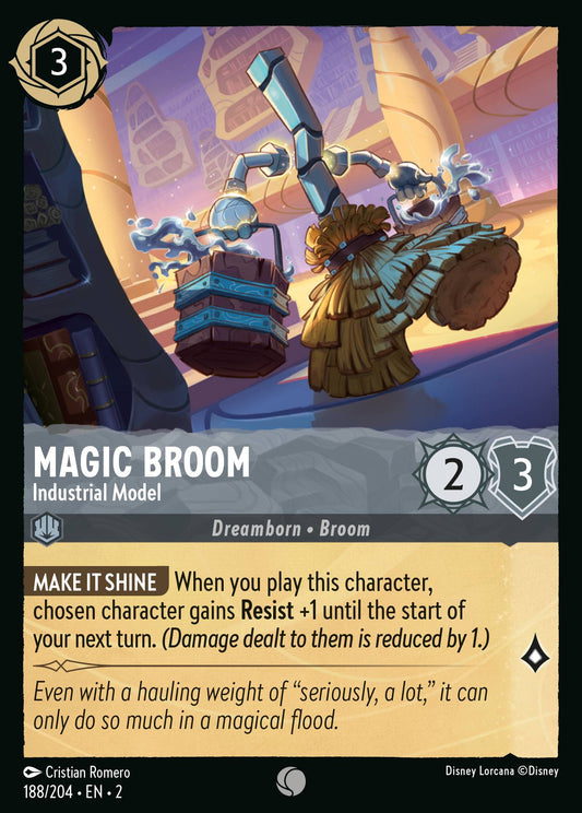 Magic Broom - Industrial Model - Common Normal Disney Lorcana card from Rise of the Floodborn