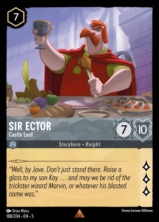 Sir Ector - Castle Lord - Rare Normal Disney Lorcana card from Shimmering Skies