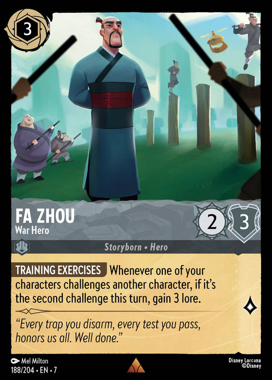 Fa Zhou - War Hero - Rare Normal Disney Lorcana card from Archazia's Island