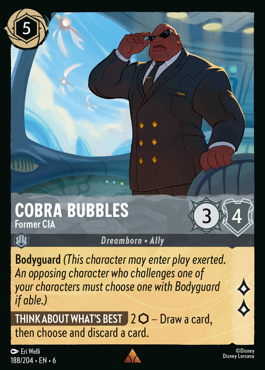 Cobra Bubbles - Former CIA - Rare Normal Disney Lorcana card from Azurite Sea