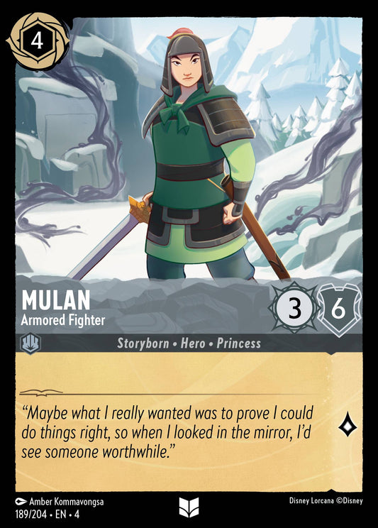 Mulan - Armored Fighter - Uncommon Normal Disney Lorcana card from Ursula's Return
