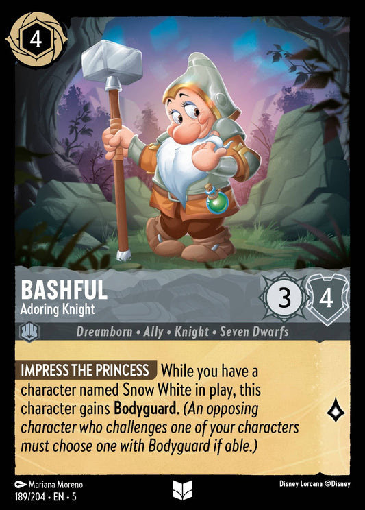 Bashful - Adoring Knight - Uncommon Normal Disney Lorcana card from Shimmering Skies