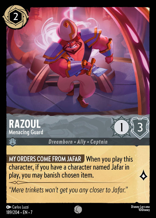 Razoul - Menacing Guard - Common Normal Disney Lorcana card from Archazia's Island