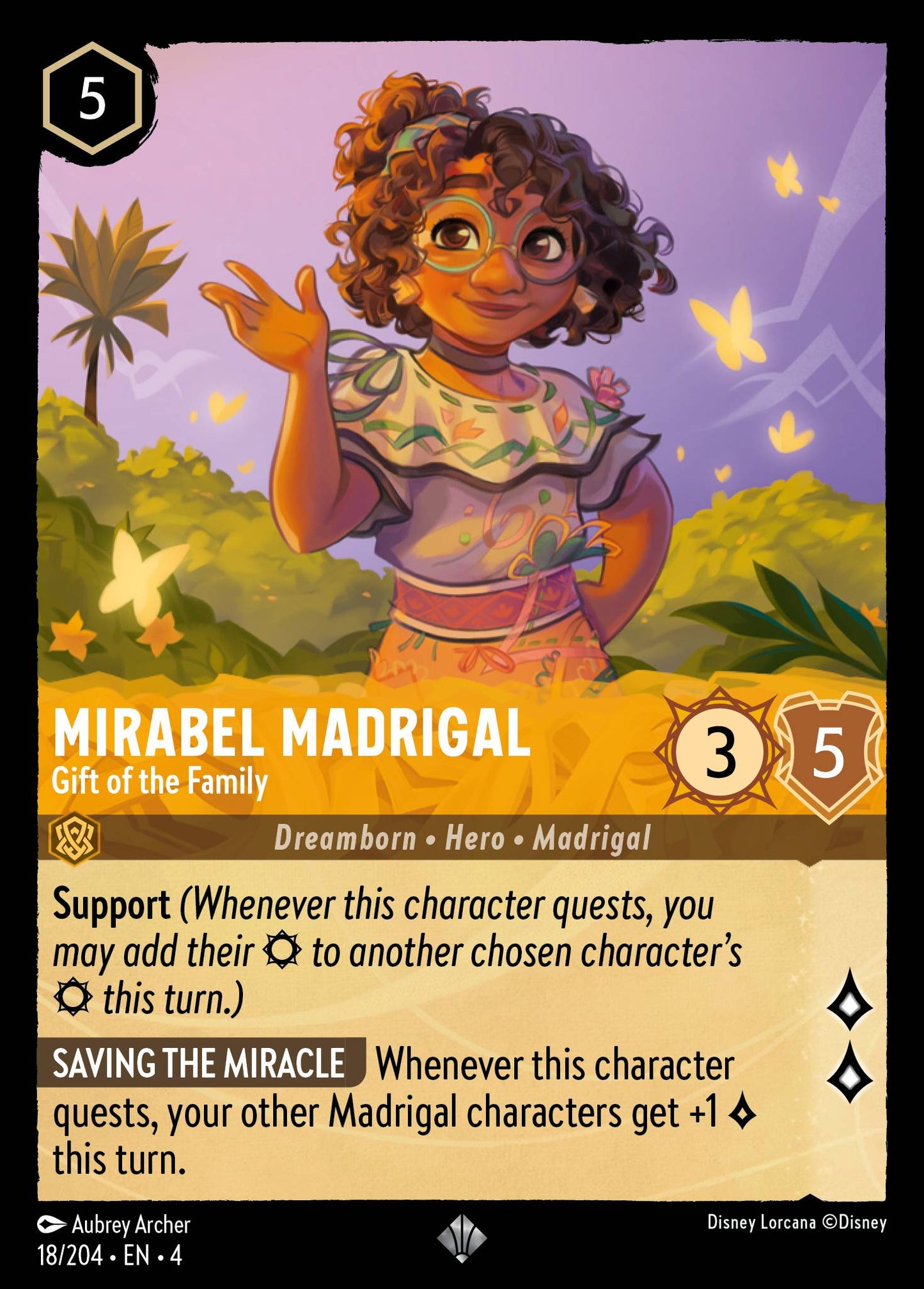Mirabel Madrigal - Gift of the Family - Super Rare Normal Disney Lorcana card from Ursula's Return