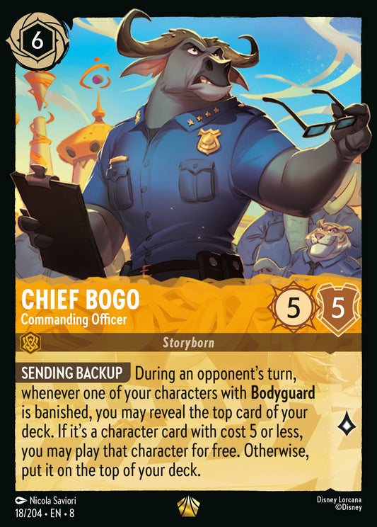 Chief Bogo- Commanding Officer - Legendary Normal Disney Lorcana card from The Reign of Jafar