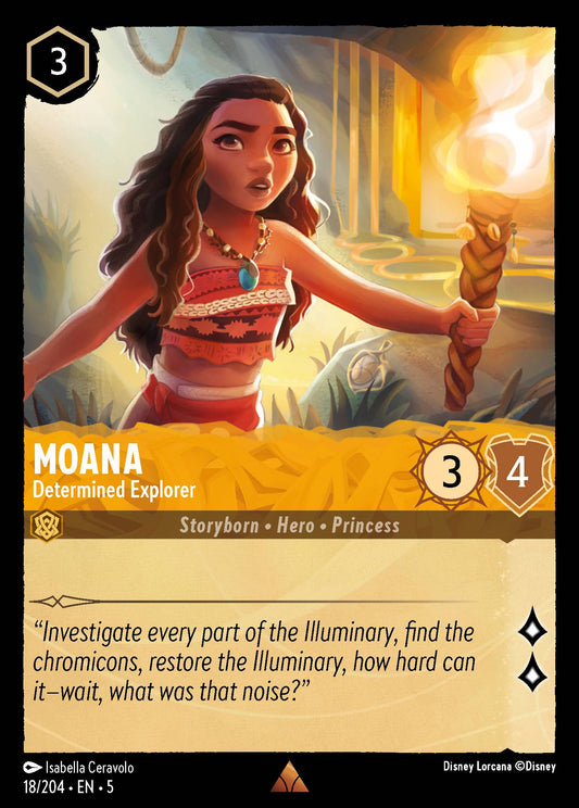 Moana - Determined Explorer - Rare Normal Disney Lorcana card from Shimmering Skies