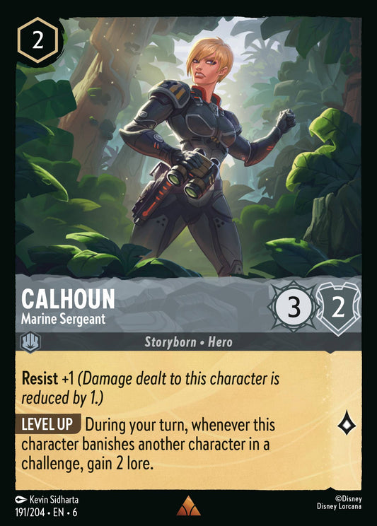 Calhoun - Marine Sergeant - Rare Normal Disney Lorcana card from Azurite Sea