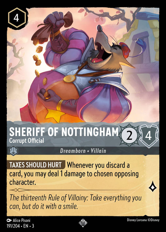 Sheriff of Nottingham - Corrupt Official - Super Rare Normal Disney Lorcana card from Into the Inklands