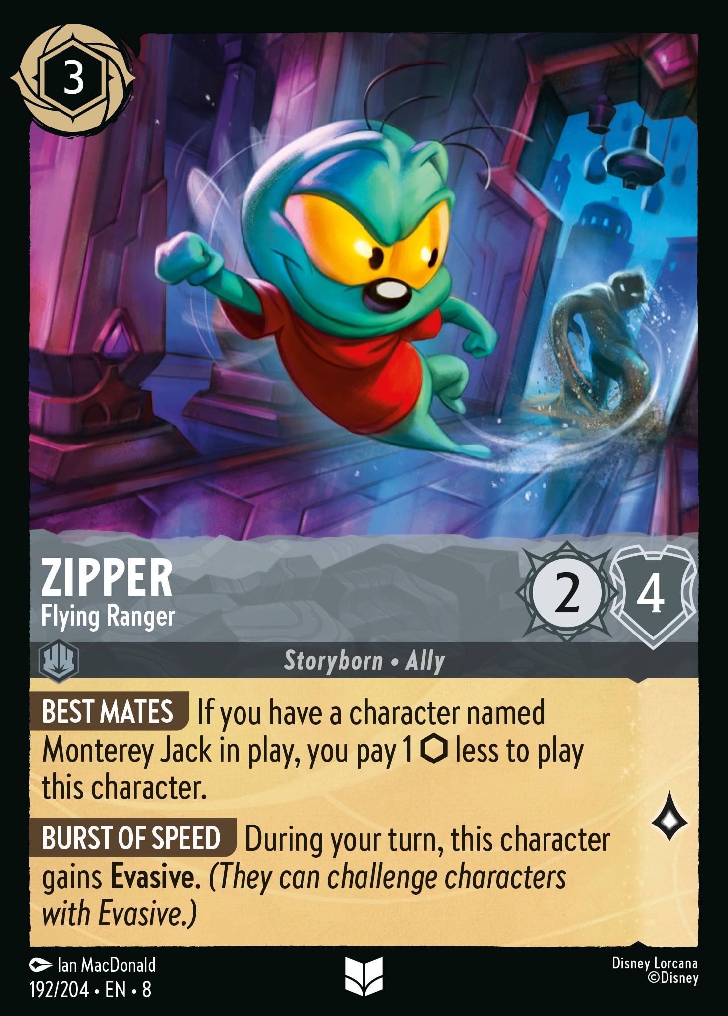 Zipper - Flying Ranger - Uncommon Normal Disney Lorcana card from The Reign of Jafar