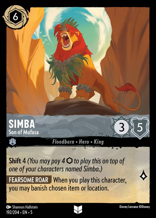 Simba - Son of Mufasa - Uncommon Normal Disney Lorcana card from Shimmering Skies