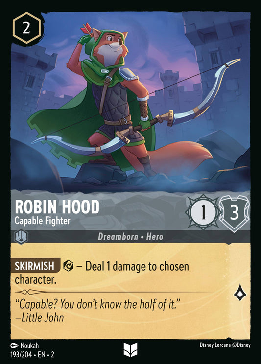 Robin Hood - Capable Fighter - Uncommon Normal Disney Lorcana card from Rise of the Floodborn
