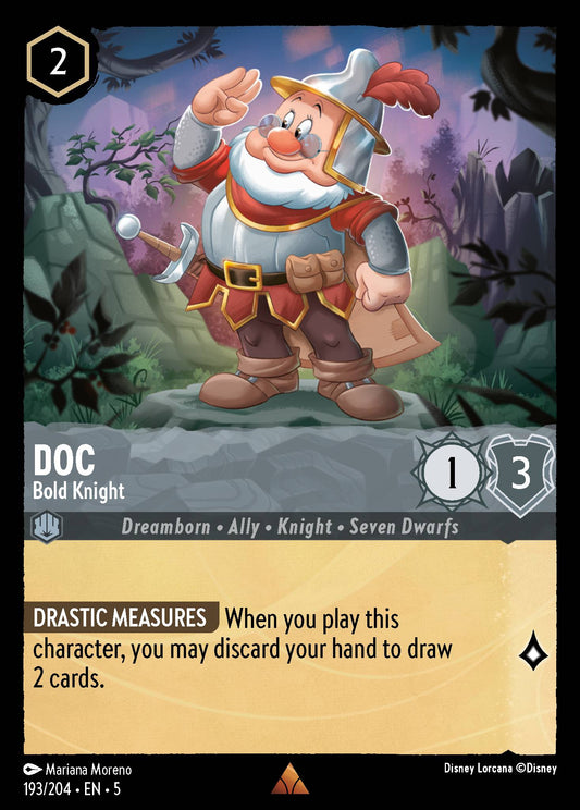 Doc - Bold Knight - Rare Normal Disney Lorcana card from Shimmering Skies