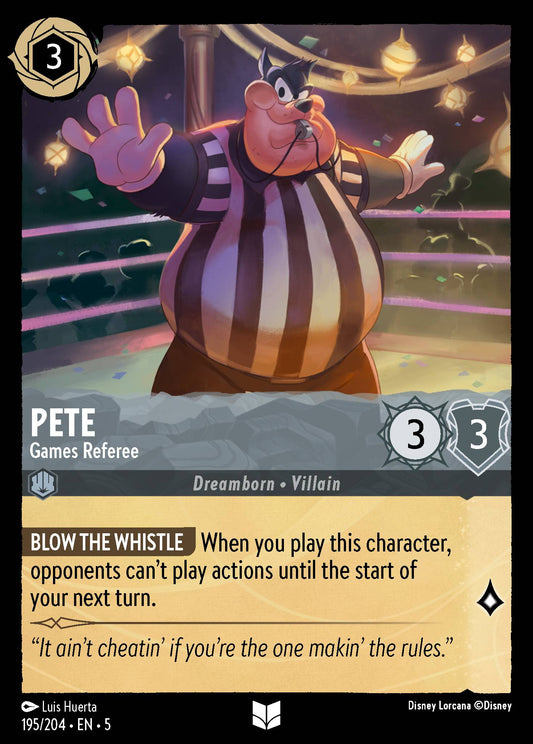 Pete - Games Referee - Uncommon Normal Disney Lorcana card from Shimmering Skies