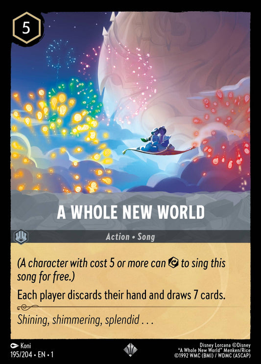 A Whole New World - Super Rare Normal Disney Lorcana card from The First Chapter