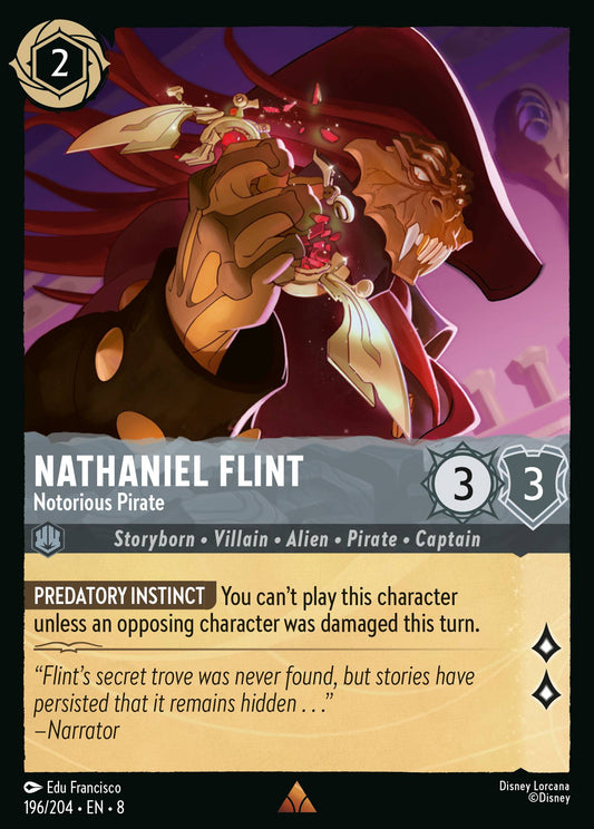 Nathaniel Flint - Notorious Pirate - Rare Normal Disney Lorcana card from The Reign of Jafar