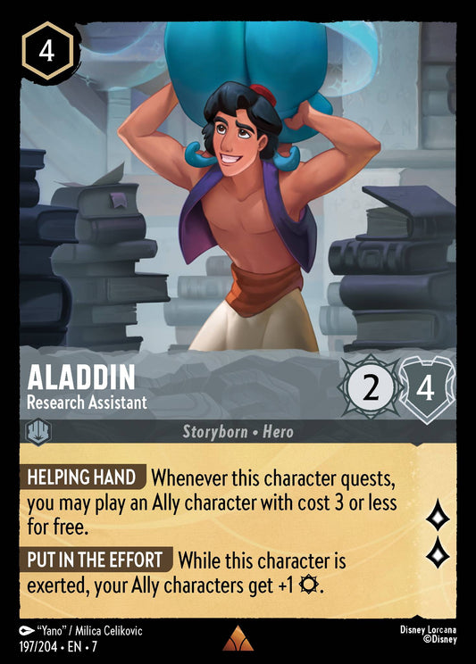 Aladdin - Research Assistant - Rare Normal Disney Lorcana card from Archazia's Island